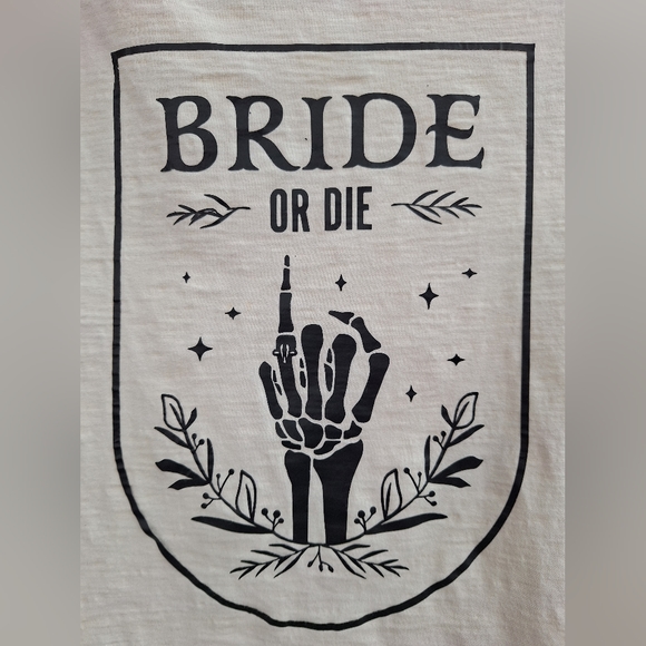 💀 BRIDE OR DIE raglan baseball 3/4 sleeve motorcycle t-shirt. Medium. Wedding. - Picture 6 of 7